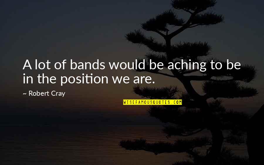 Aspriring Quotes By Robert Cray: A lot of bands would be aching to