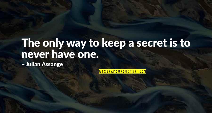 Assange Quotes By Julian Assange: The only way to keep a secret is