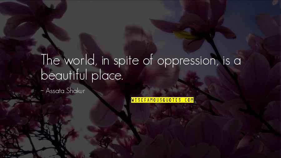 Assata Quotes By Assata Shakur: The world, in spite of oppression, is a Assata Quotes By Assata Shakur: The world, in spite of oppression, is a