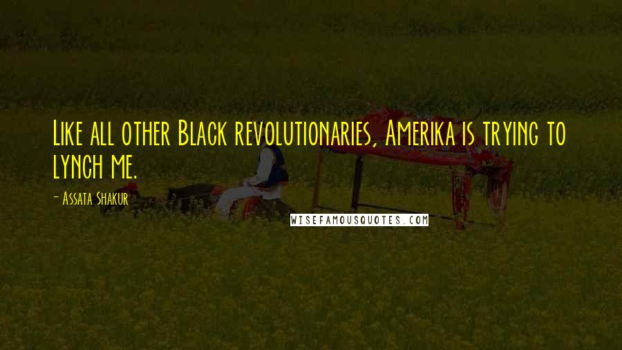 Assata Shakur quotes: Like all other Black revolutionaries, Amerika is trying to lynch me.