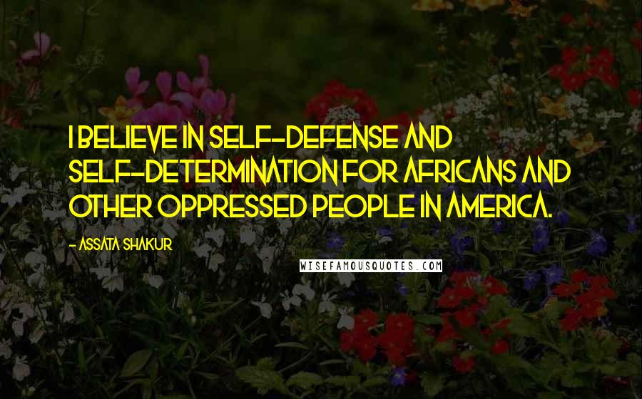 Assata Shakur quotes: I believe in self-defense and self-determination for Africans and other oppressed people in America. Assata Shakur quotes: I believe in self-defense and self-determination for Africans and other oppressed people in America.