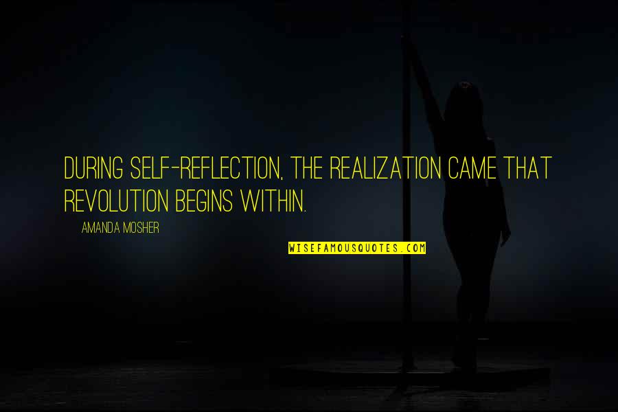 Assaults Quotes By Amanda Mosher: During self-reflection, the realization came that revolution begins