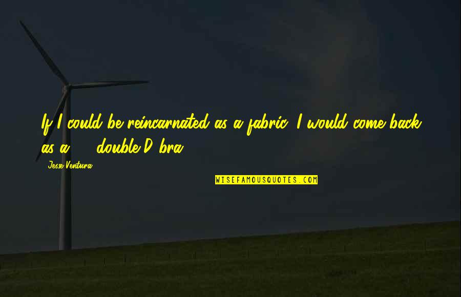 Assemblage Art On Conservation Quotes By Jesse Ventura: If I could be reincarnated as a fabric,