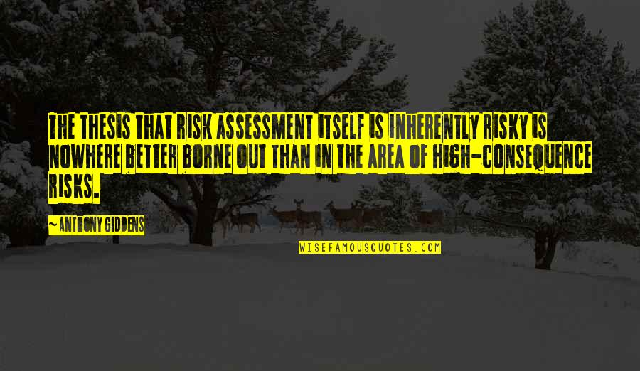 Assessment Quotes By Anthony Giddens: The thesis that risk assessment itself is inherently