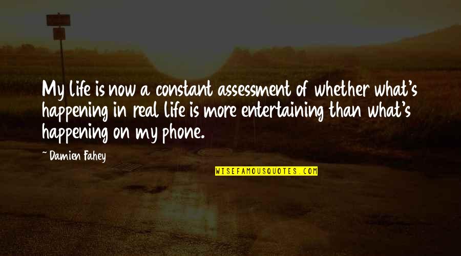 Assessment Quotes By Damien Fahey: My life is now a constant assessment of