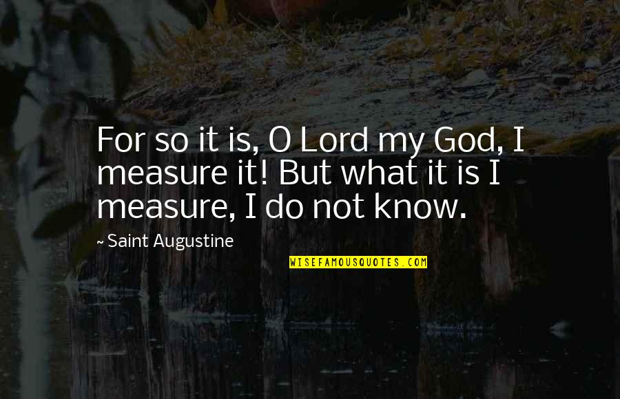 Assessment Quotes By Saint Augustine: For so it is, O Lord my God,