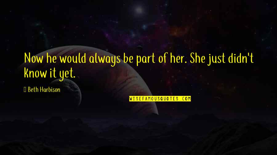 Assessment Tools Quotes By Beth Harbison: Now he would always be part of her. Assessment Tools Quotes By Beth Harbison: Now he would always be part of her.
