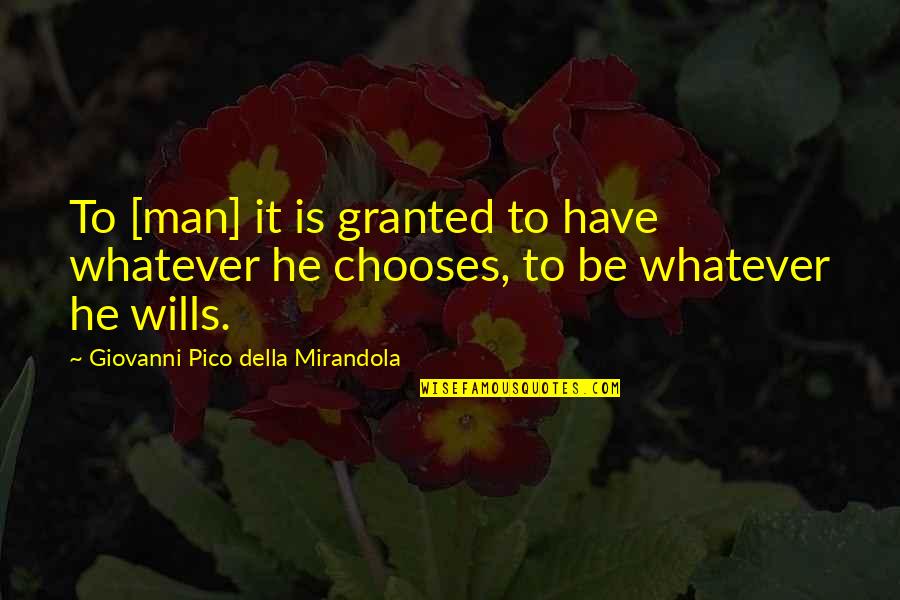 Asset Management Funny Quotes By Giovanni Pico Della Mirandola: To [man] it is granted to have whatever
