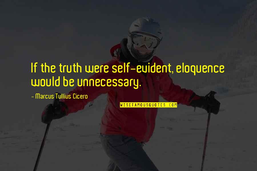 Asset Management Funny Quotes By Marcus Tullius Cicero: If the truth were self-evident, eloquence would be