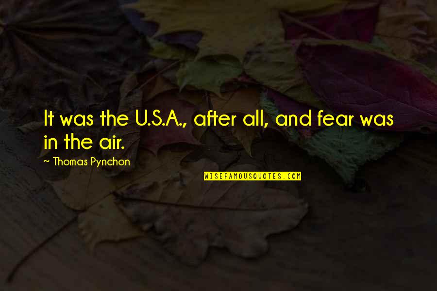 Assholish Memes Quotes By Thomas Pynchon: It was the U.S.A., after all, and fear