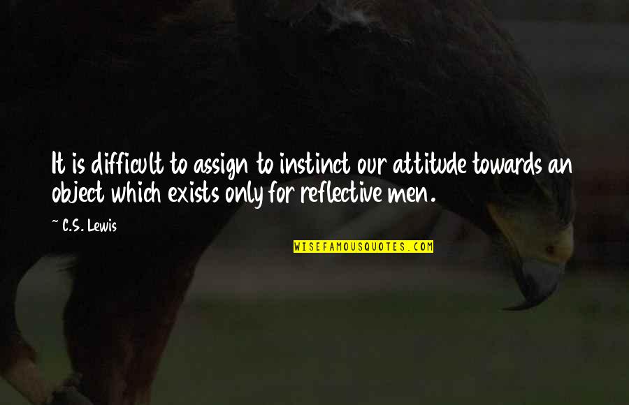 Assign Quotes By C.S. Lewis: It is difficult to assign to instinct our