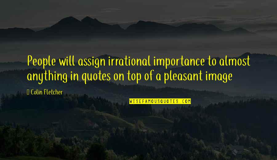 Assign Quotes By Colin Fletcher: People will assign irrational importance to almost anything