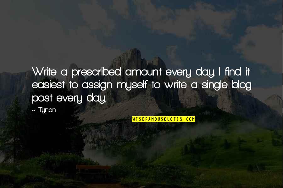Assign Quotes By Tynan: Write a prescribed amount every day. I find