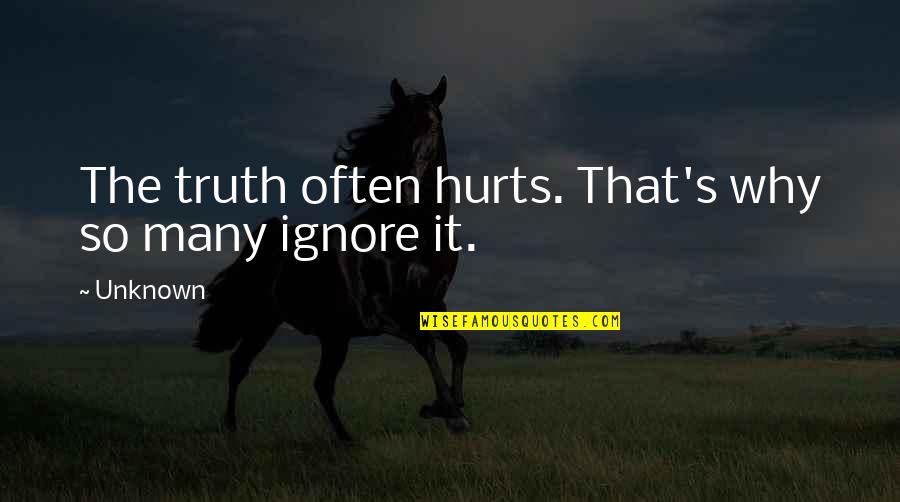 Assman Quotes By Unknown: The truth often hurts. That's why so many