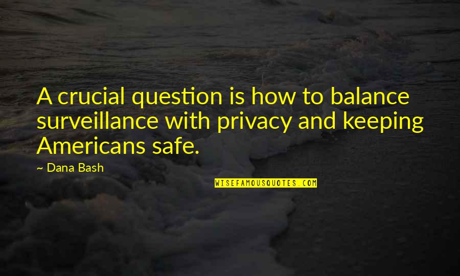 Associatively Means Quotes By Dana Bash: A crucial question is how to balance surveillance Associatively Means Quotes By Dana Bash: A crucial question is how to balance surveillance