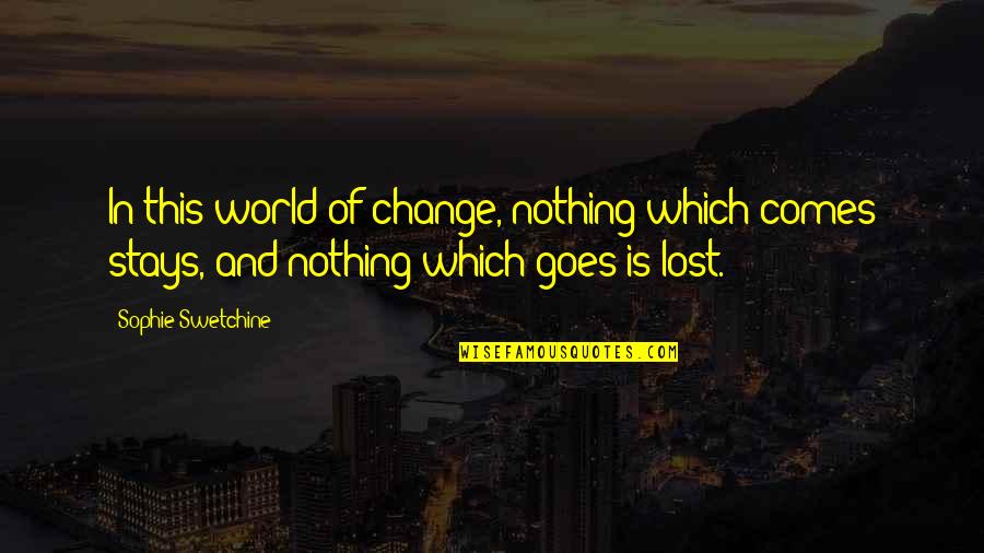 Assolutamente In Francese Quotes By Sophie Swetchine: In this world of change, nothing which comes