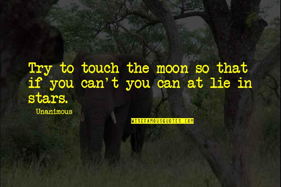 Assumesgigantic Quotes By Unanimous: Try to touch the moon so that if