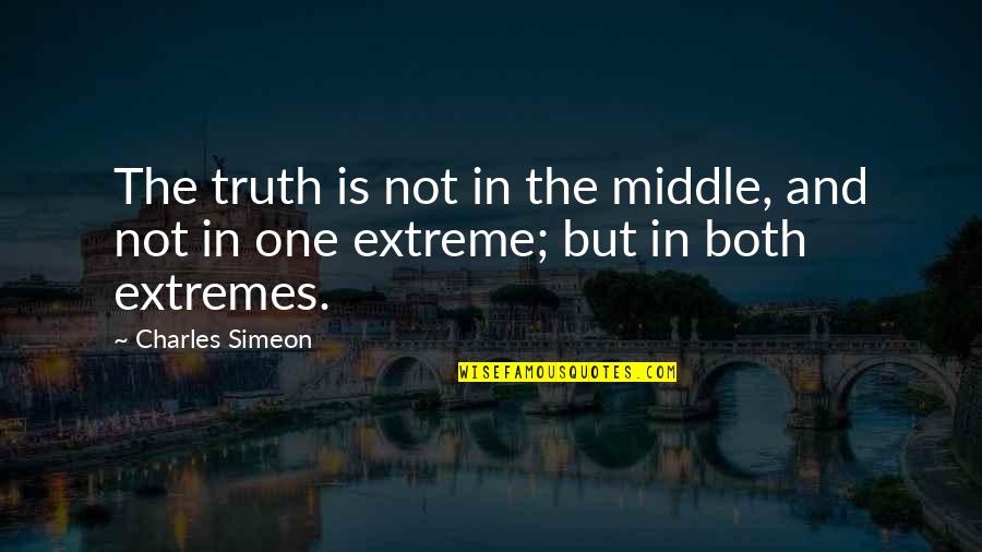Assuming Guys Quotes By Charles Simeon: The truth is not in the middle, and