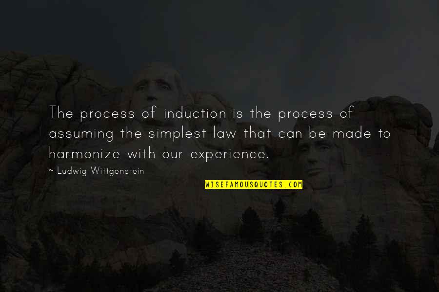 Assuming Quotes By Ludwig Wittgenstein: The process of induction is the process of