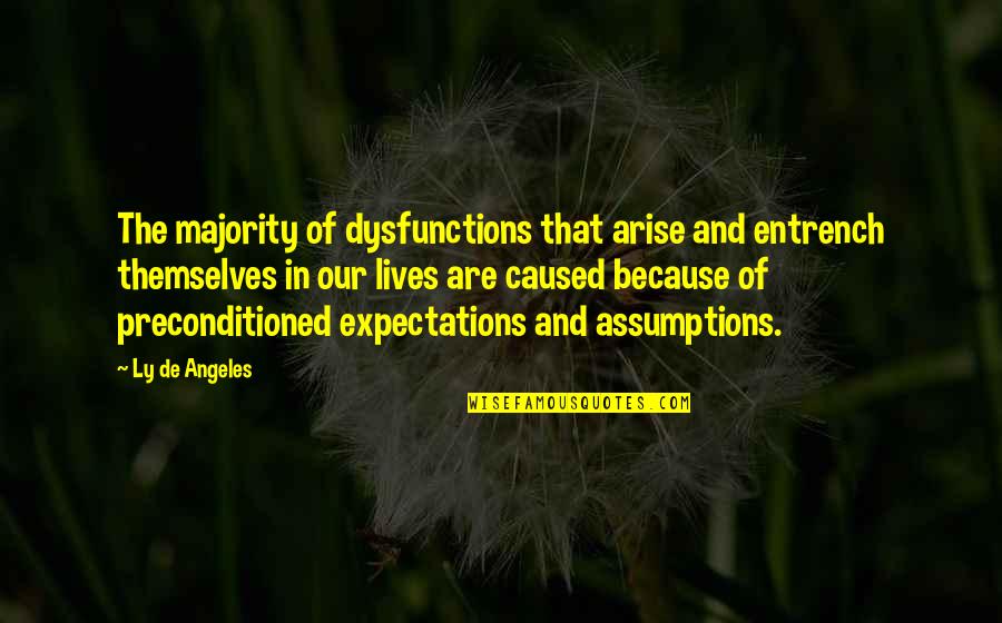 Assumptions And Expectations Quotes By Ly De Angeles: The majority of dysfunctions that arise and entrench