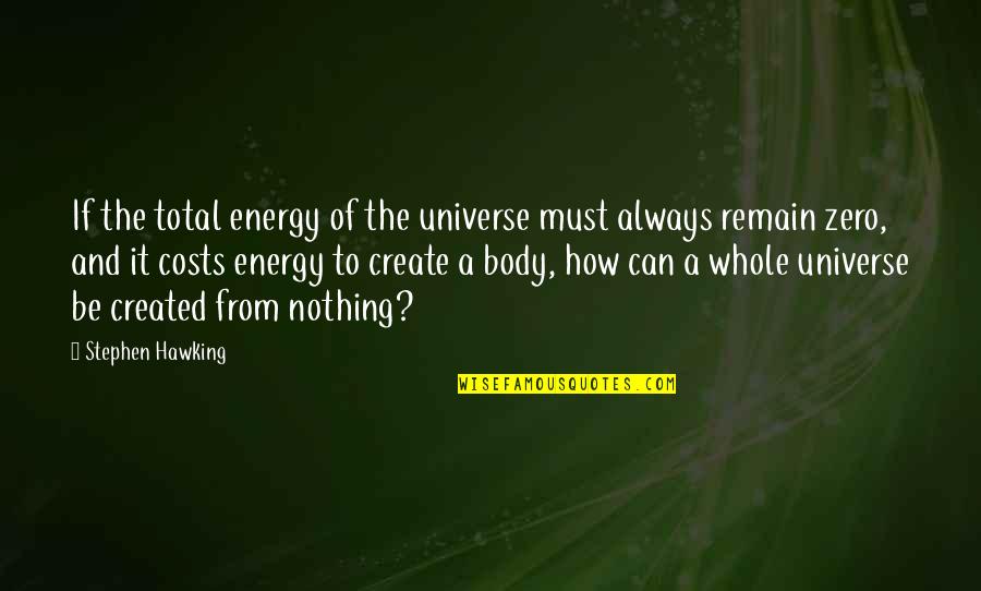 Assurance Bupa Life Quotes By Stephen Hawking: If the total energy of the universe must Assurance Bupa Life Quotes By Stephen Hawking: If the total energy of the universe must