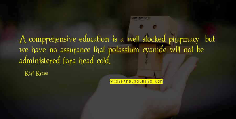 Assurance Quotes By Karl Kraus: A comprehensive education is a well-stocked pharmacy: but Assurance Quotes By Karl Kraus: A comprehensive education is a well-stocked pharmacy: but