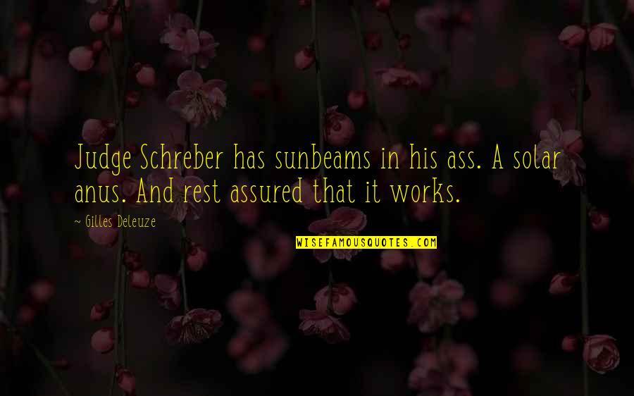 Assured Quotes By Gilles Deleuze: Judge Schreber has sunbeams in his ass. A Assured Quotes By Gilles Deleuze: Judge Schreber has sunbeams in his ass. A