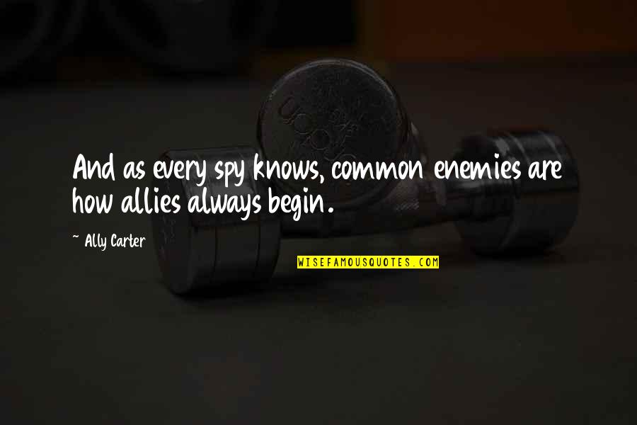 Asteptand Quotes By Ally Carter: And as every spy knows, common enemies are