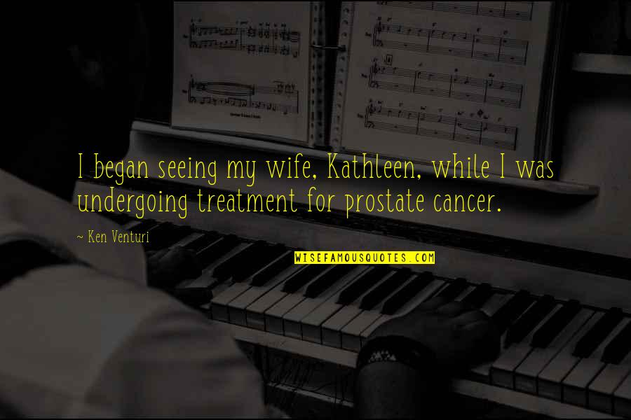 Asthma Motivational Quotes By Ken Venturi: I began seeing my wife, Kathleen, while I Asthma Motivational Quotes By Ken Venturi: I began seeing my wife, Kathleen, while I