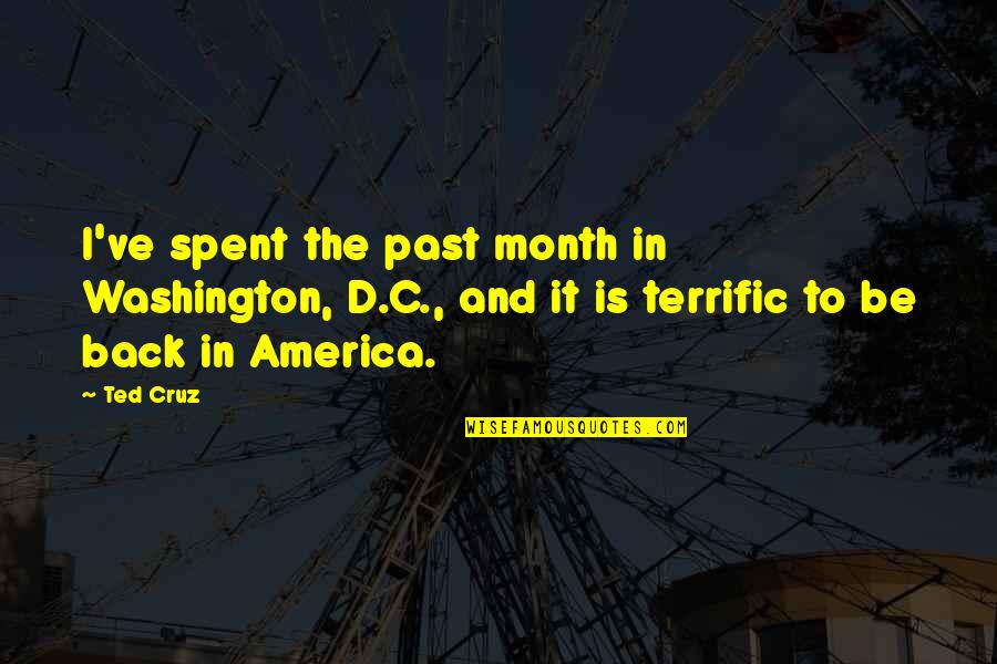 Astonishigly Quotes By Ted Cruz: I've spent the past month in Washington, D.C.,