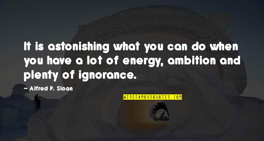 Astonishing Quotes By Alfred P. Sloan: It is astonishing what you can do when