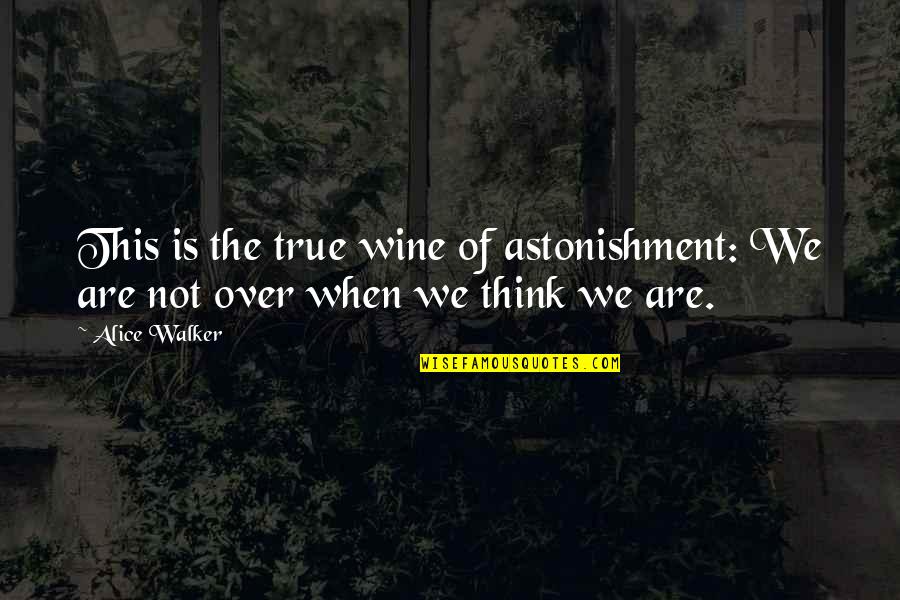 Astonishment's Quotes By Alice Walker: This is the true wine of astonishment: We