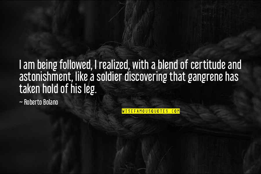 Astonishment's Quotes By Roberto Bolano: I am being followed, I realized, with a