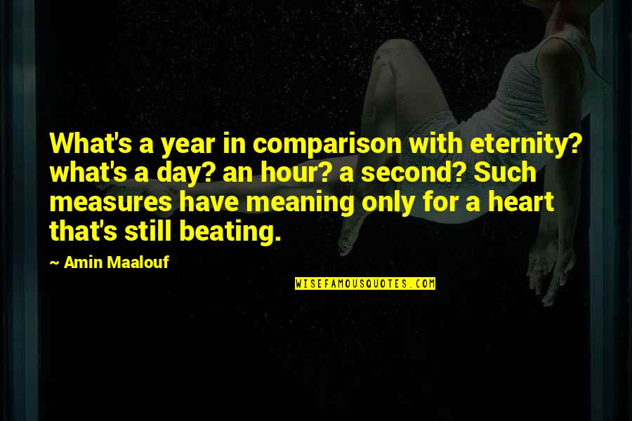 Astringency Quotes By Amin Maalouf: What's a year in comparison with eternity? what's