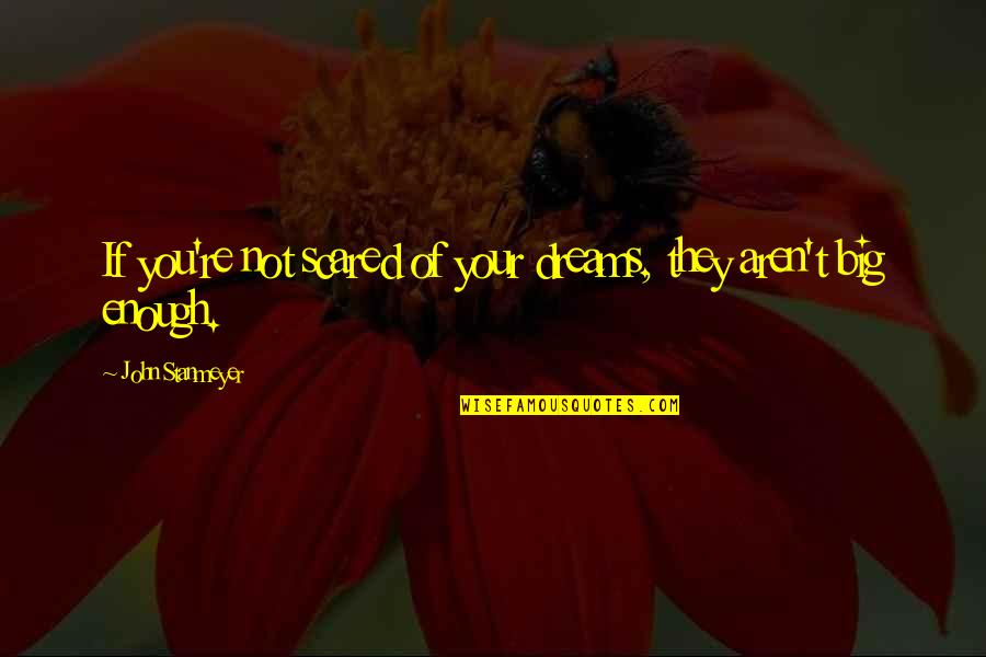 Astringent Taste Quotes By John Stanmeyer: If you're not scared of your dreams, they Astringent Taste Quotes By John Stanmeyer: If you're not scared of your dreams, they