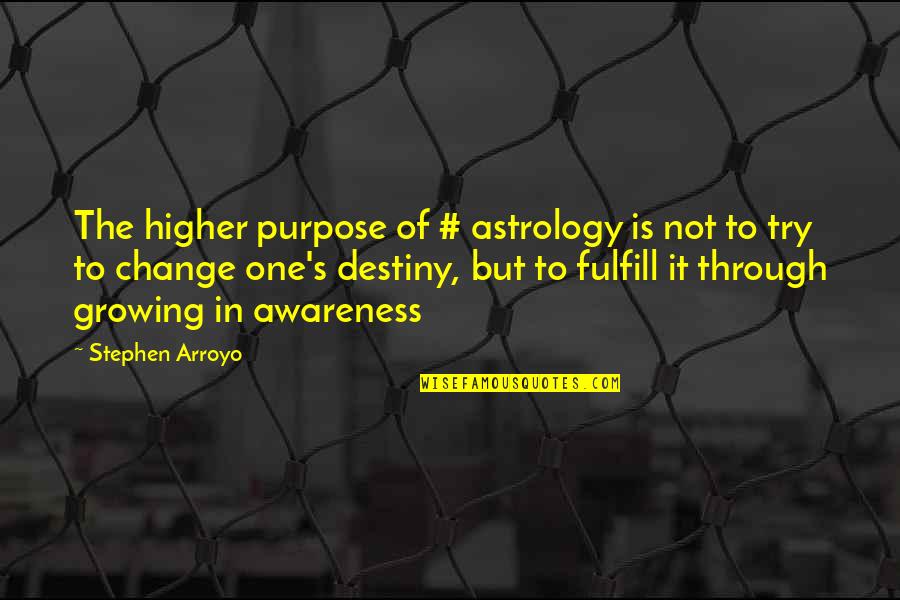 Astrology's Quotes By Stephen Arroyo: The higher purpose of # astrology is not