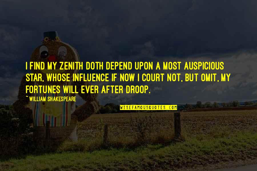 Astrology's Quotes By William Shakespeare: I find my zenith doth depend upon A