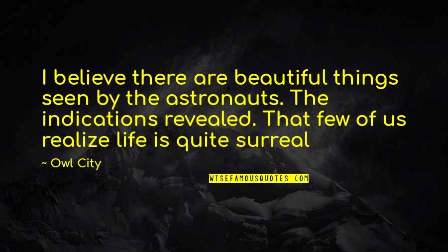 Astronauts Best Quotes By Owl City: I believe there are beautiful things seen by