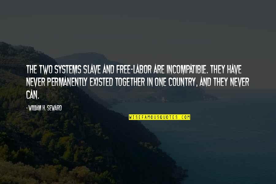 Astronouts Quotes By William H. Seward: The two systems slave and free-labor are incompatible.