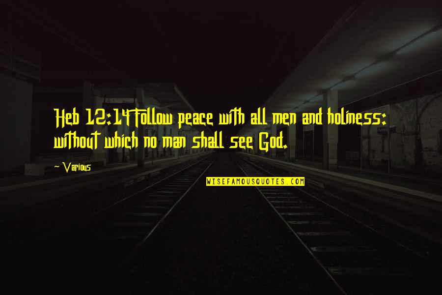 Astsubay Quotes By Various: Heb 12:14 Follow peace with all men and