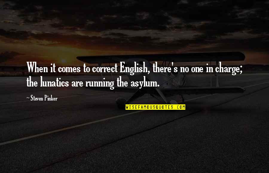 Asylum Quotes By Steven Pinker: When it comes to correct English, there's no