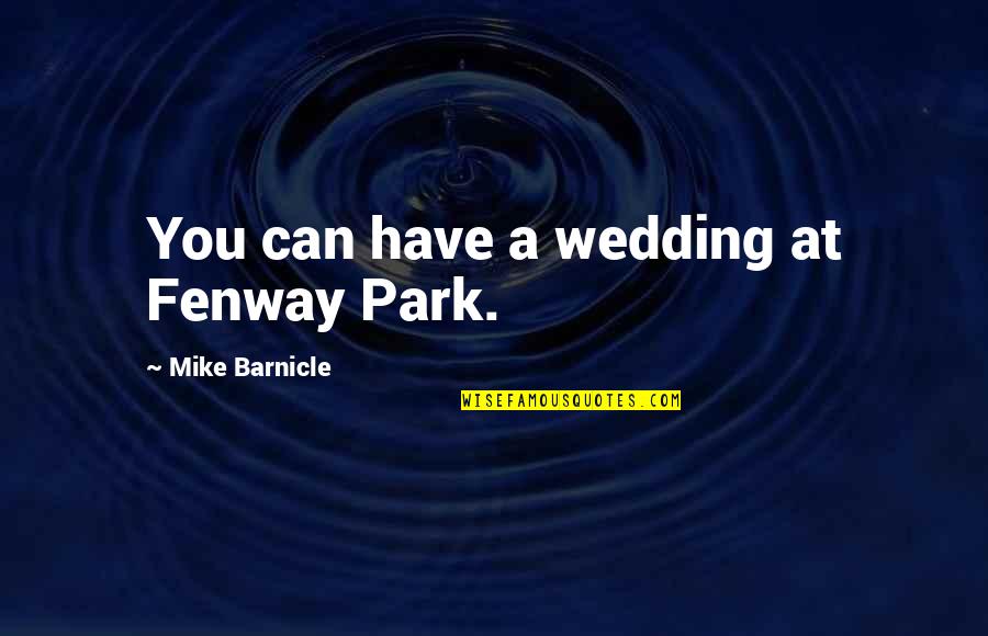 At A Wedding Quotes By Mike Barnicle: You can have a wedding at Fenway Park.