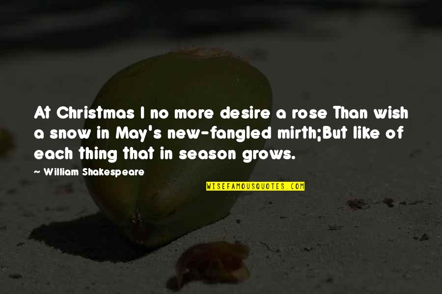 At Christmas Time Quotes By William Shakespeare: At Christmas I no more desire a rose