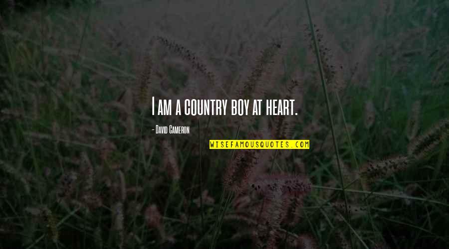At Heart Quotes By David Cameron: I am a country boy at heart.