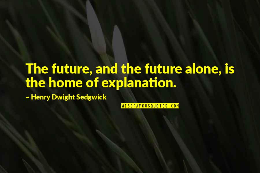 At Home Alone Quotes By Henry Dwight Sedgwick: The future, and the future alone, is the