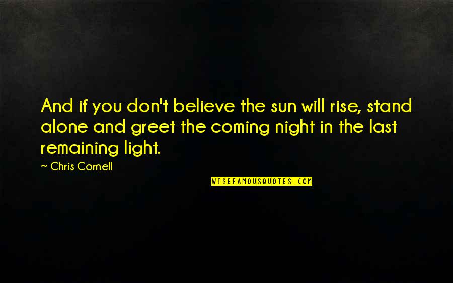 At Last Alone Quotes By Chris Cornell: And if you don't believe the sun will