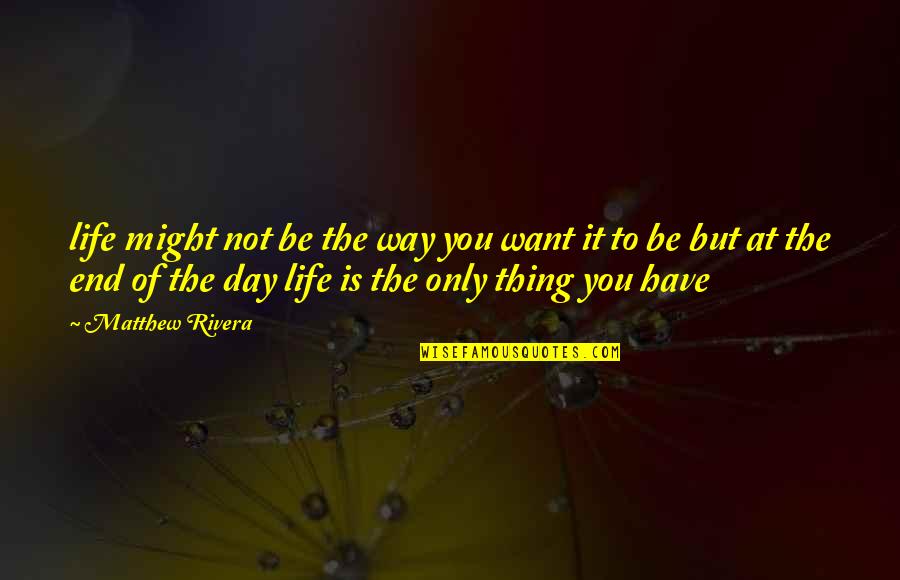 At The End It's Only You Quotes By Matthew Rivera: life might not be the way you want
