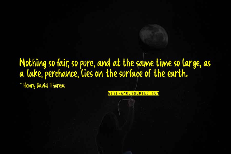 At The Lake Quotes By Henry David Thoreau: Nothing so fair, so pure, and at the