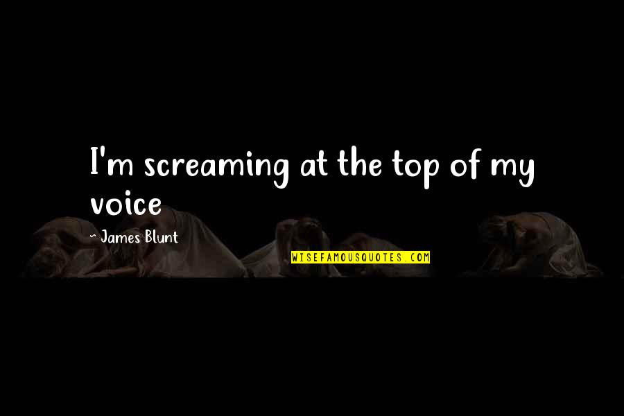 At The Top Quotes By James Blunt: I'm screaming at the top of my voice