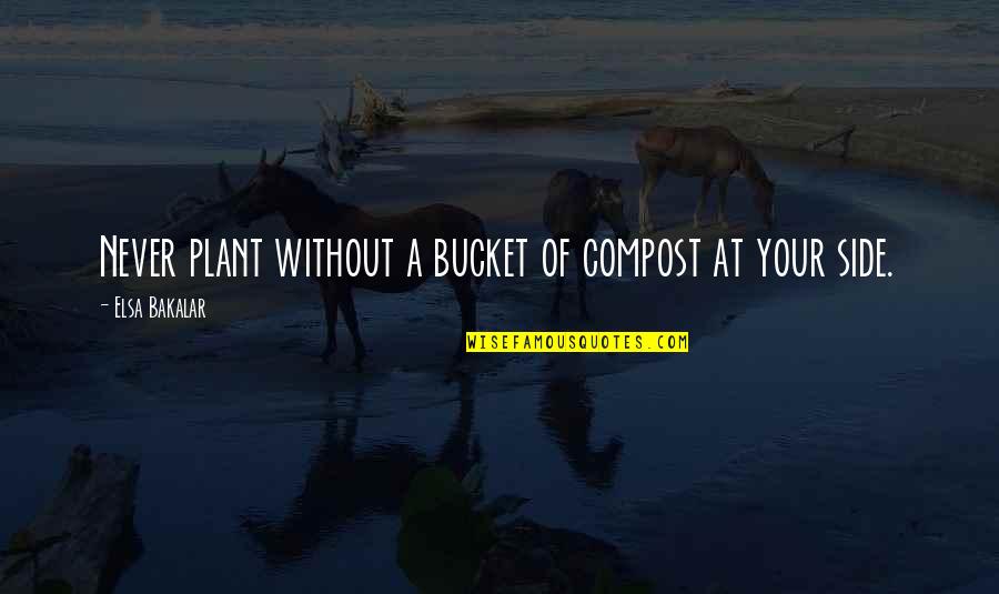 At Your Side Quotes By Elsa Bakalar: Never plant without a bucket of compost at